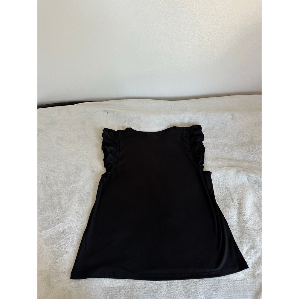 On 34th Black Ruffle Sleeve Tank Top Size XL
